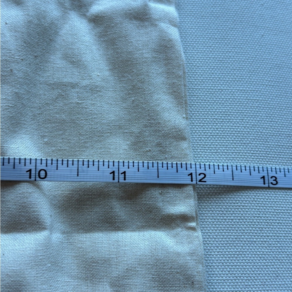Tory Burch Cream Canvas Pouch with Blue and Teal Geometric Trim 108 - Picture 3 of 4